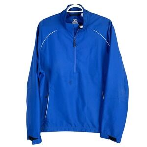 Cutter & Buck WeatherTec Windbreaker‎ Golf Jacket Mens M Blue Full Zip read
